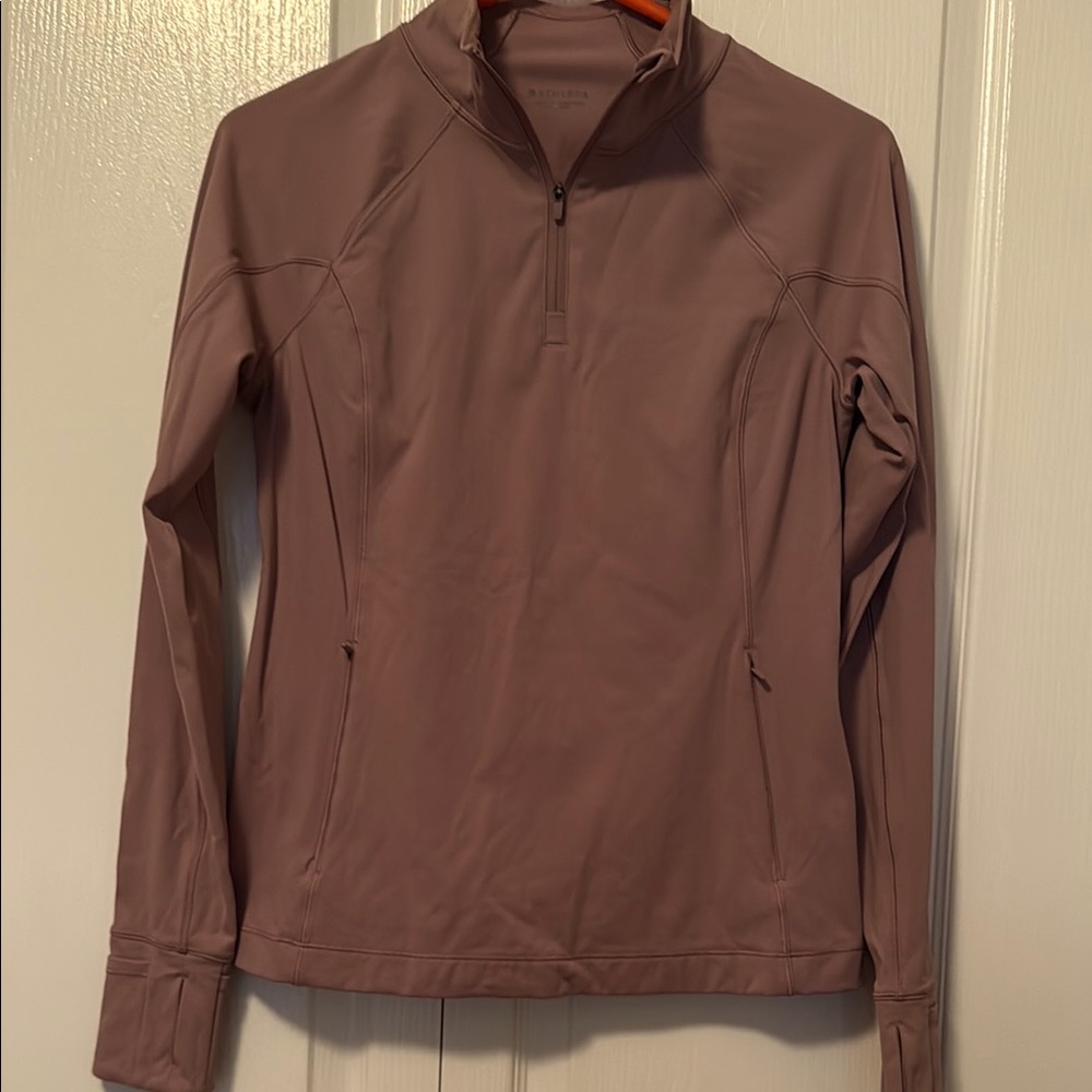 Mauve Long Sleeve Quarter-Zip Top